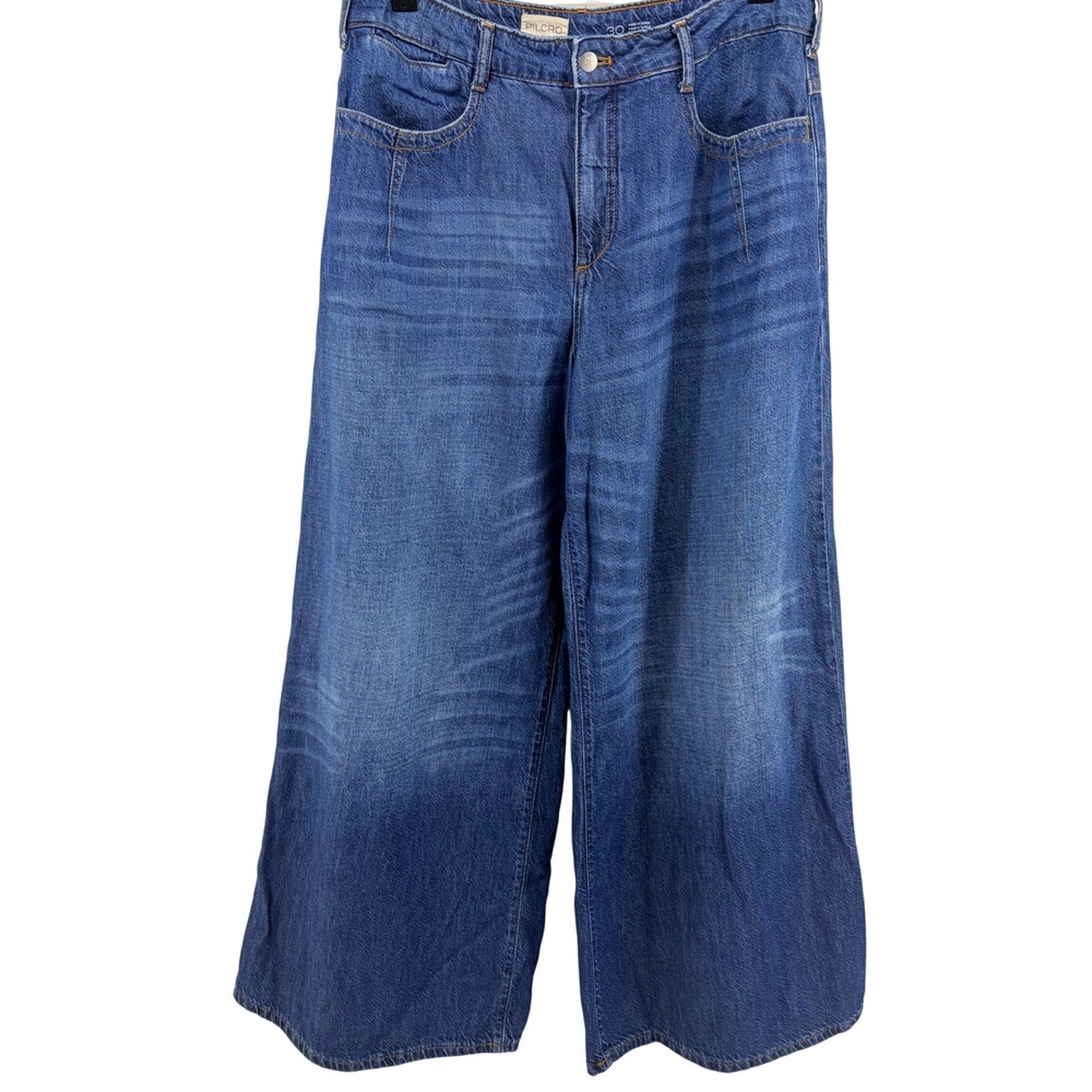 Pilcro Anthropologie High Rise Wide Leg Jeans 30 Medium Wash Cotton Boho Chic - Picture 2 of 16